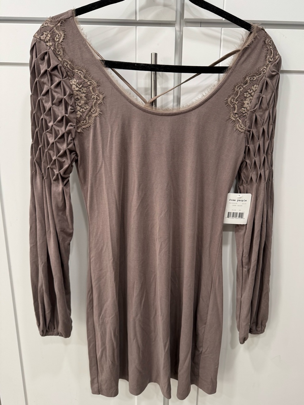 Free People Taupe Long Sleeve Top